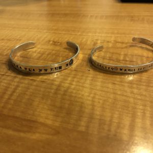 custom message, name or saying bracelet sterling silver