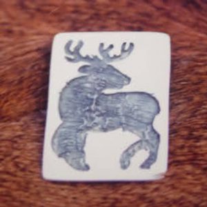 Hand Hammered  Sterling Silver overlay Buck or Deer Pin